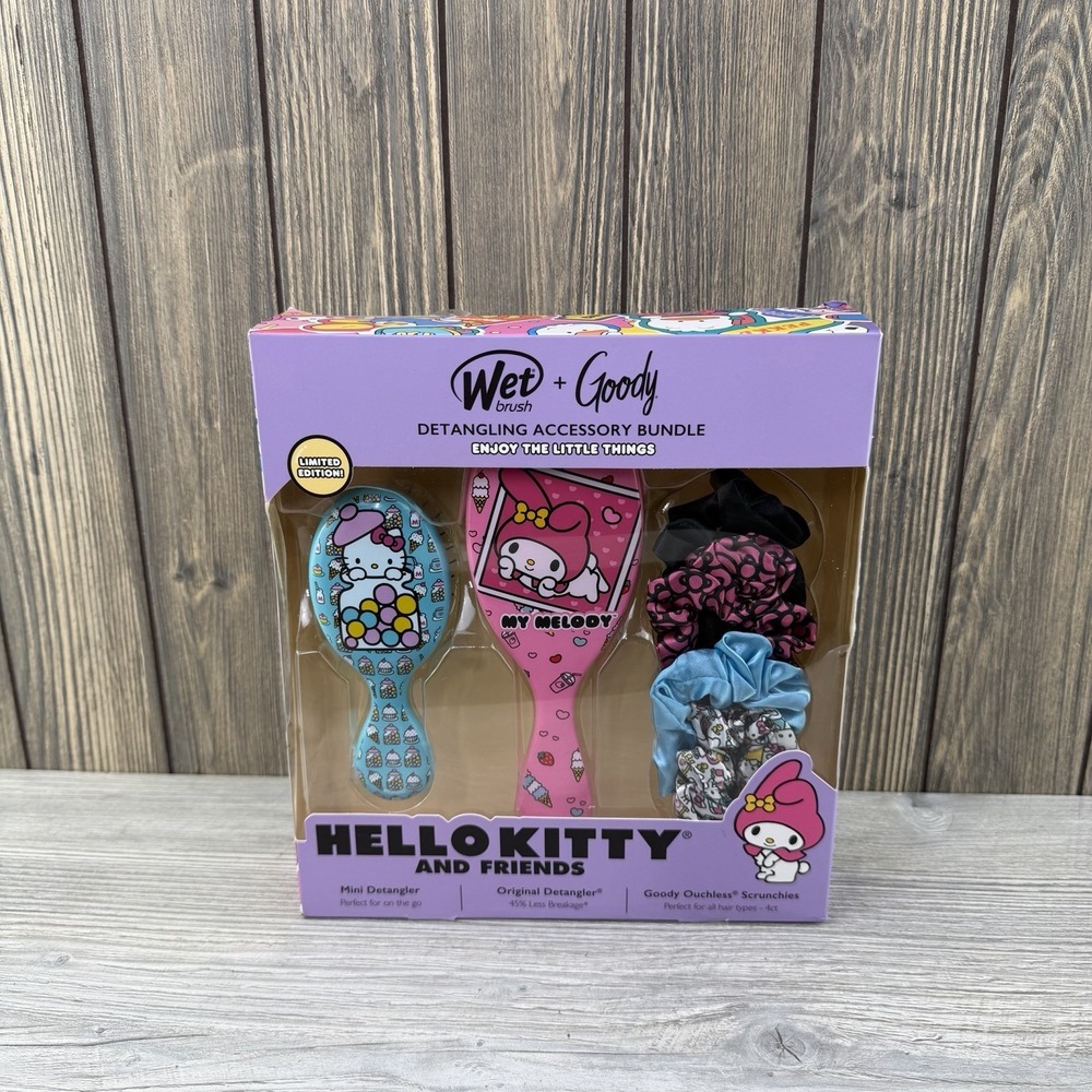 Wet Brush Goody Hello Kitty & Friends Bundle Brushes Scrunchies Limited Ed NEW